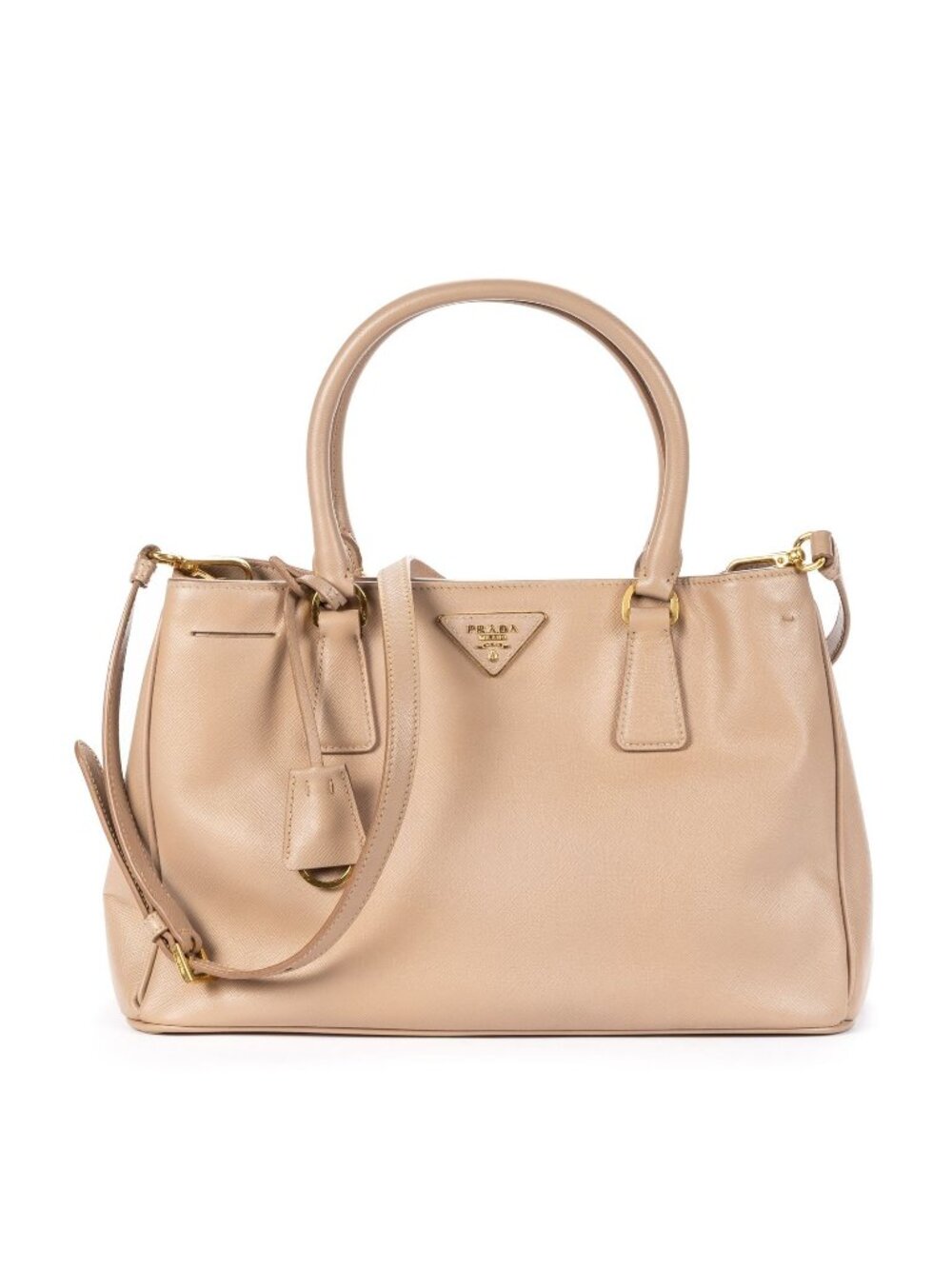 Prada Executive Tote Beige Saffiano Leather
